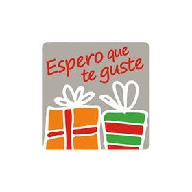 Etiquetas de regalo en rollo ETIQUETAS REGALO ADH. ROLLO  250 uds. "ESPERO QUE TE GUSTE" CUADRADA COLOR