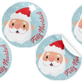 Etiquetas de regalo en rollo ETIQUETAS REGALO ADH. ROLLO  250 uds. REDONDAS Ø 40 NAVIDAD "FELIZ NAVIDAD" NOEL