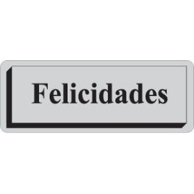 Etiquetas de regalo en rollo ETIQUETAS REGALO ADH. ROLLO  300 uds. 40x15 "FELICIDADES" PLATA