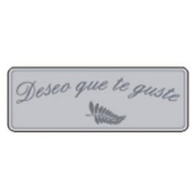 Etiquetas de regalo en rollo ETIQUETAS REGALO ADH. ROLLO  300 uds. 50x18 "DESEO QUE TE GUSTE" PLATA