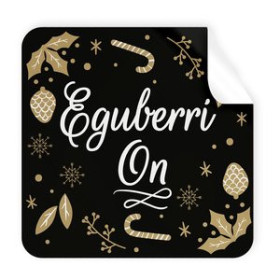 Etiquetas de regalo en rollo ETIQUETAS REGALO EUSKERA ADH. ROLLO  250 uds. CUADRADAS 40x40 NAVIDAD "EGUBERRI ON" BELTZA