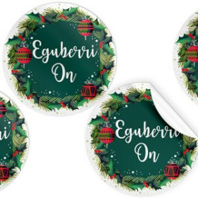 Etiquetas de regalo en rollo ETIQUETAS REGALO EUSKERA ADH. ROLLO  250 uds. REDONDAS Ø 40 NAVIDAD "EGUBERRI ON"
