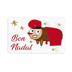 Etiquetas de regalo en rollo ETIQUETES REGAL CATALAN ADH. ROTLLO  250 uds. RECTANGULAR 30x50 NADAL "BON NADAL" CAGA TIO