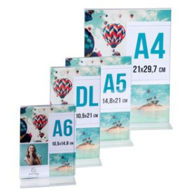 Expositores sobremesa EXPOSITOR SOBREMESA EXACOMPTA EN FORMA DE T A6 VERTICAL CRISTAL