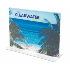 Expositores sobremesa EXPOSITOR SOBREMESA FAIBO EN FORMA DE T A4 HORIZONTAL CRISTAL