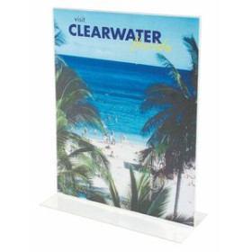 Expositores sobremesa EXPOSITOR SOBREMESA FAIBO EN FORMA DE T A4 VERTICAL CRISTAL