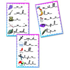 Láminas educativas y tablas periódicas FICHAS  KLUGER ASOCIA LAS VOCALES 30 fichas (10X3) reutilizables +3 AÑOS