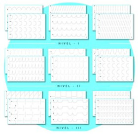 Láminas educativas y tablas periódicas FICHAS GRAFOMOTRICIDAD KLUGER NIVEL 1 primeros trazos