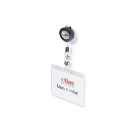 Fundas de identific. (portadistintivos) FUNDA DISTINTIVO DURABLE 8138 con CORDON EXTENSIBLE 60x90mm PAQUETE de 10