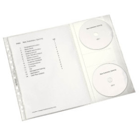 Archivo CD/DVD FUNDA MULTITALADRO LEITZ PP 120µ PL.NJ. A4 11 TAL.RFZO. PARA PROYECTOS PAQUETE de 5