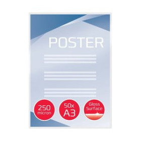 Fundas de plastificación térmica FUNDA PLASTIFICAR GBC A3 250µ BRILLO PAQUETE de 50