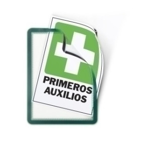 Paneles de información de fundas FUNDA PORTA CARTELES TARIFOLD MAGNETO A4 VERTICAL/HORIZONTAL REMOVIBLE VERDE PACK de 2