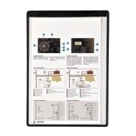 Paneles de información de fundas FUNDA TARIFOLD MAGNETICAS A4 CON APERTURA SUPERIOR NEGRA  PAQUETE DE 5
