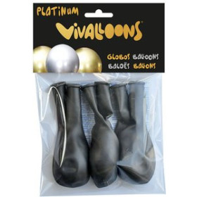 Globos GLOBO VIVALLOONS PLATINUM ANTRACITA BOLSA DE 6