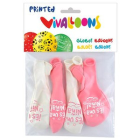 Globos GLOBO VIVALLOONS ROSAS ES UNA NIÑA BOLSA DE 8