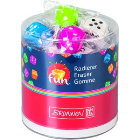 Gomas de borrar mixtas (tinta/lápiz) GOMA de BORRAR BRUNNEN FUN 3D DADO SURTIDO EXPOSITOR DE 20 (4 col.)