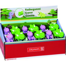 Gomas de borrar mixtas (tinta/lápiz) GOMA de BORRAR BRUNNEN FUN 3D HAPPY DINO SURTIDO EXPOSITOR DE 24 (2 col.)