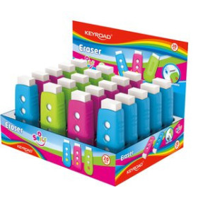 Gomas de borrar GOMA de BORRAR KEYROAD EXTRAIBLE SURTIDO EXPOSITOR de 20