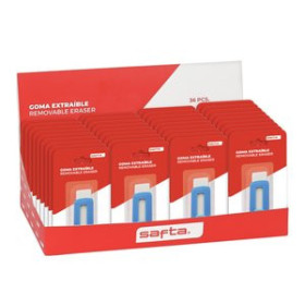 Gomas de borrar GOMA de BORRAR SAFTA EXTRAIBLE FORMA DE CUTER EXPOSITOR de 36