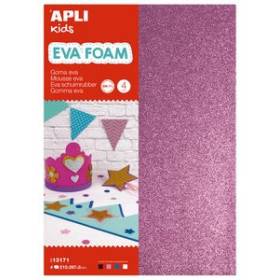 Goma EVA GOMA EVA  APLI HOJA 20x30 cm PURPURINA 4 hojas (BLANCO
