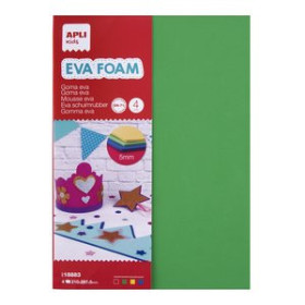 Goma EVA GOMA EVA  APLI HOJA 21x30 cm (A4) 5 mm. BOLSA 4 colores