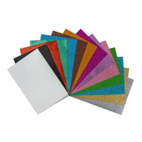 Goma EVA GOMA EVA  FAIBO PURPURINA HOJA 20x30 PLATA