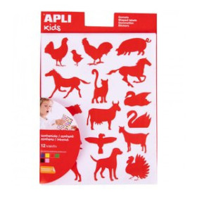 Gomets en bolsa GOMETS APLI  BOLSA 12h ANIMALES GRANJA 6 col.surt.(AM-AZ-NG-RJ-RS-VD) 204 uds. (10114)