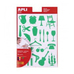 Gomets en bolsa GOMETS APLI  BOLSA 12h OBJETOS DE CASA 6 col.surt.(AM-AZ-NG-RJ-RS-VD) 288 uds. (10117)