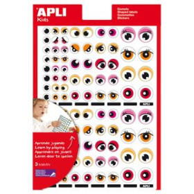 Gomets en bolsa GOMETS APLI  BOLSA 3h REMOVIBLE OJOS NARANJA/ROSA/ROJO  312 uds. (13855)