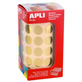 Gomets en rollo y caja GOMETS APLI METALIZADOS ROLLO 59h CIRCULO Ø 15 mm ORO 2.832 uds. (11629)