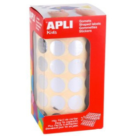 Gomets en rollo y caja GOMETS APLI METALIZADOS ROLLO 59h CIRCULO Ø 15 mm PLATA 2.832 uds. (11630)