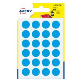 Gomets en bolsa GOMETS AVERY  BOLSA 7h REDONDOS Ø 15 mm col. AZUL CELESTE 168 uds.