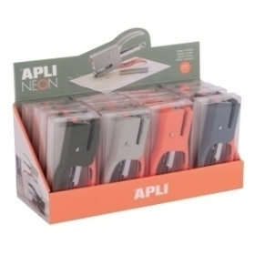 Grapadoras (grapa pequeña) GRAPADORA TENAZA APLI NEON SURTIDO EXPOSITOR de 16