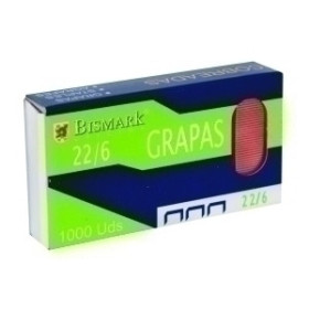 Grapas cobreadas GRAPAS BISMARK 22/6 COBREADAS caja de 1000
