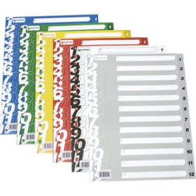 Índice numérico PP y PVC INDICE GRAFOPLAS PP NUMERICO Fº pestañas 1-12 16 taladros ROJO