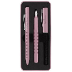 Juegos de bolígrafo y pluma JUEGO BOLIGRAFO+PLUMA FABER-CASTELL GRIP 2010 (M) SOMBRA ROSA