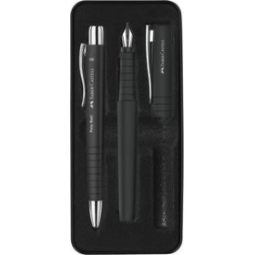 Juegos de bolígrafo y pluma JUEGO BOLIGRAFO+PLUMA FABER-CASTELL POLY PEN B Y XB NEGRO