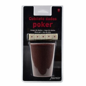 Juegos tradicionales JUEGO CUBILETE + DADOS POKER EN BLISTER