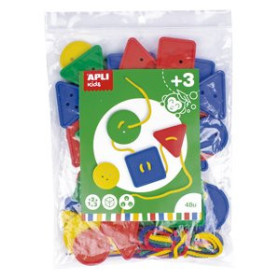 Juegos educativos JUEGO EDUCATIVO APLI KIDS BOTONES ENSARTABLES BOLSA DE 48 UD.