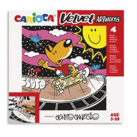 Juegos educativos JUEGO EDUCATIVO CARIOCA VELVET ARTWORKS +3 AÑOS (TERCIOPELO PARA COLOREAR) CENTO SPORT SET DE 4 LAMINAS
