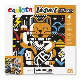 Juegos educativos JUEGO EDUCATIVO CARIOCA VELVET ARTWORKS +3 AÑOS (TERCIOPELO PARA COLOREAR) VAN ORTON ART SET DE 4 LAMINAS