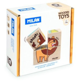 Juegos educativos JUEGO EDUCATIVO MILAN DE MADERA ROMPECABEZAS DE CUBOS WILD SAFARI