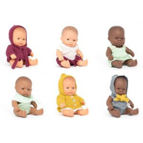 Juegos educativos JUEGO EDUCAT.MINILAND SET 6 MUÑECOS 21cm CON ROPA (3-6 años)