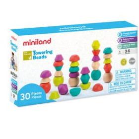 Juegos educativos JUEGO EDUCAT.MINILAND TOWERING BEADS 30 pz.  (3-6 AÑOS)