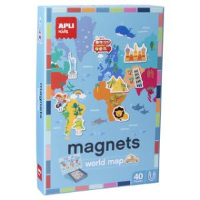 Juegos tradicionales magnéticos JUEGO MAGNETICO APLI MAPA MUNDI 40 PIEZAS