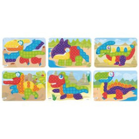 Juegos educativos JUEGO MINILAND PEGS 20mm DINOS PACK de 6 (3-6 años)