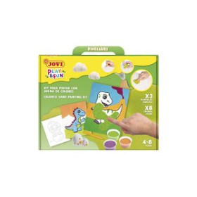 Kits de manualidades KIT DE MANUALIDADES JOVI PLAY&FUN PINTA CON ARENA DE COLORES DINOSAURIOS