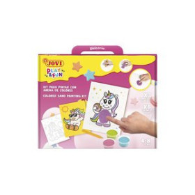 Kits de manualidades KIT DE MANUALIDADES JOVI PLAY&FUN PINTA CON ARENA DE COLORES UNICORNIOS