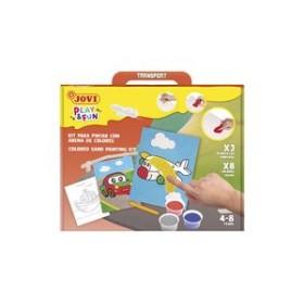 Kits de manualidades KIT DE MANUALIDADES JOVI PLAY&FUN PINTA CON ARENA DE COLORES VEHICULOS