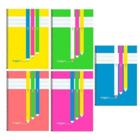 Blocs espiral tapa PP LAMELA BLOC ERIGGAN tapa POLIPROPILENO Fº 80h 90g CUADROVIA 3 mm (5 col.surt.)